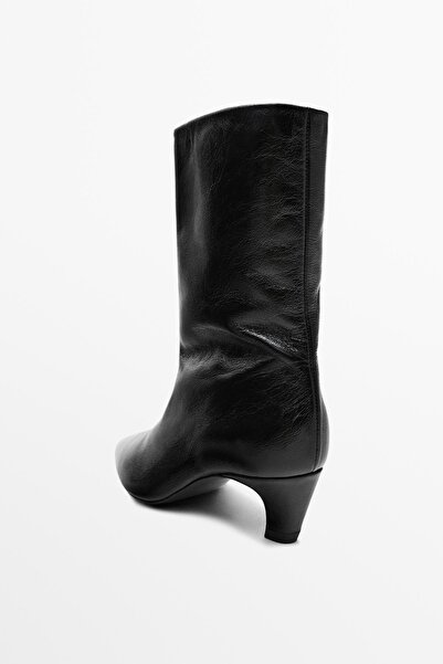 Massimo Dutti Deri topuklu bot