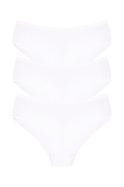 Arma Yıldız Women's Bamboo Panties White 3 Pack Extra Soft and Stretchy, Breathable Fabric