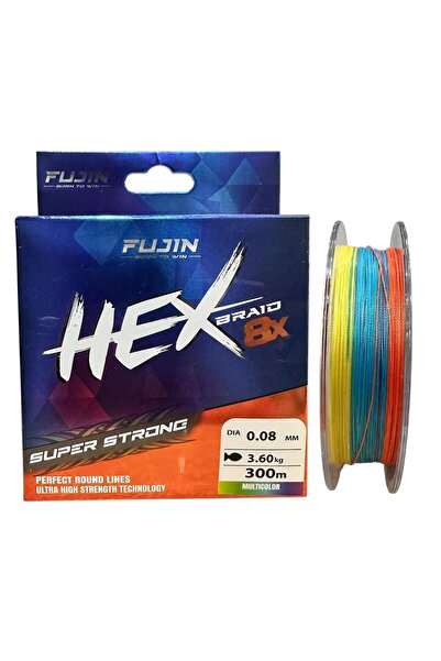 Fujin Yeni Hex 8x 300mt 0.08mm Multi Color İp Misina