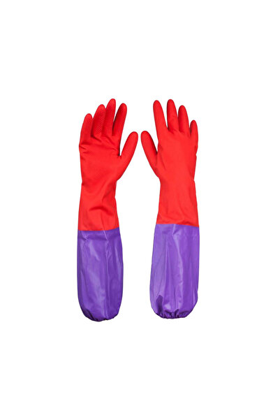CME 2 x Pack of Long Sleeve Waterproof Gloves Purple and Red