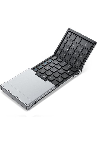 iClever Foldable Keyboard with Number Pad BK09 Wireless Portable Keyboard for Travel and Business Tr