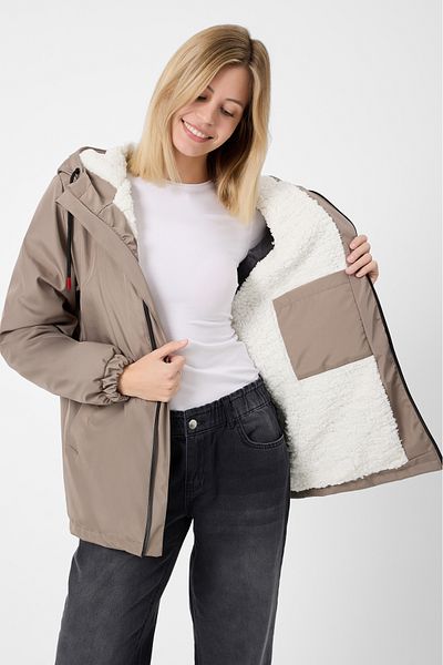 Royalside Women's Mink Fur Water and Windproof Hooded Winter Coat & Coat & Parka