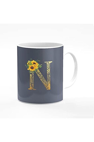 Stylizedd كوب قهوة مطبوع عليه تصميم خاص، 11 أونصة، أكواب سيراميك للهدايا الشخصية - حرف واحد فقط