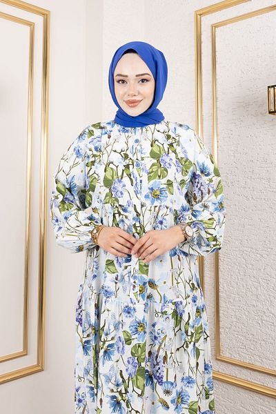 Tesettür Dünyası Lamia Dress Tsd250211 Blue