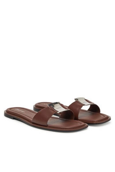 Calvin Klein Women's Flip-Flops HW0HW02482 Brown