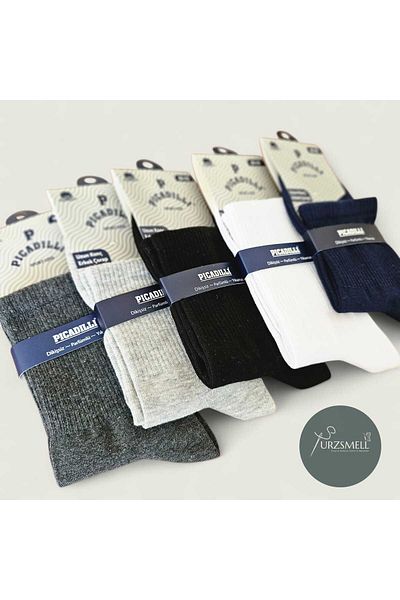 urzsmell 5 Pack Sport Medium Socks Flexible Elastic Tennis Basketball Football Socks Cotton 5 Colors