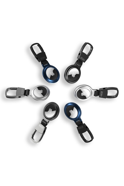 NOA Magnetic Aluminum Key Carabiner Protective Case for AirTag, Black