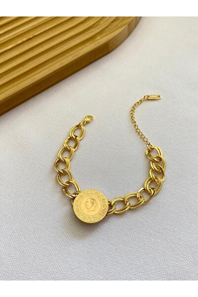 Çelik Yarım Altınlı Saman Yolu Bileklik