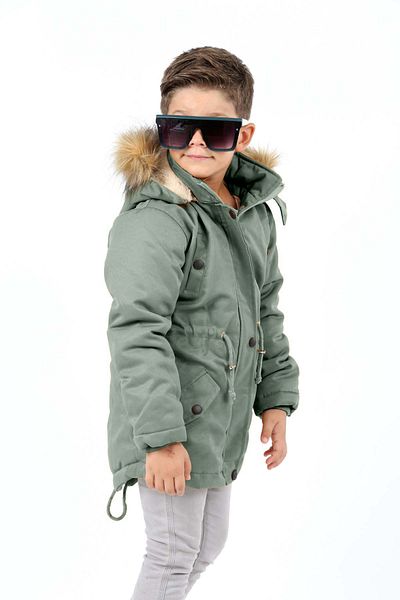 Asortix Boy's Fur Coated Winter Machine Washable down Coat