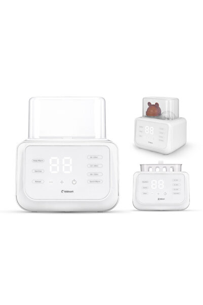 Kidnort Incalzitor dublu pentru biberoane, Hap White, multifunctional, design...