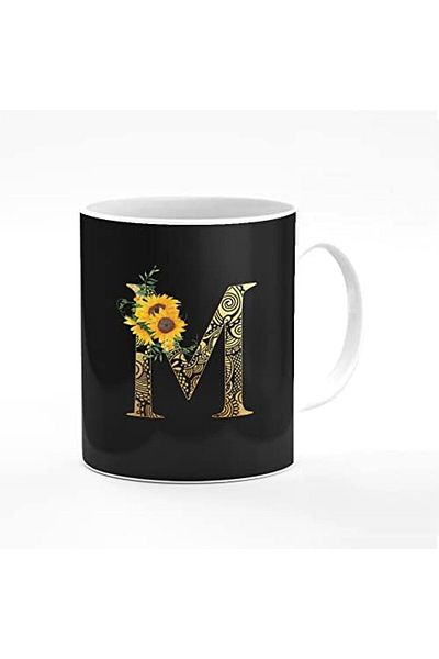 Stylizedd Designer Printed Coffee Mug 11oz Ceramic Personalised Gift Mugs Cup - Custom Monogram Init