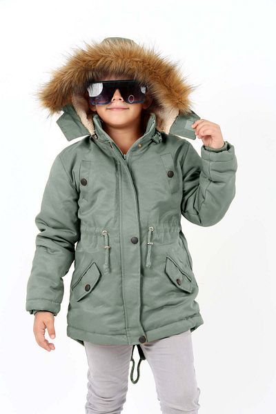 Asortix Boy's Fur Coated Winter Machine Washable down Coat