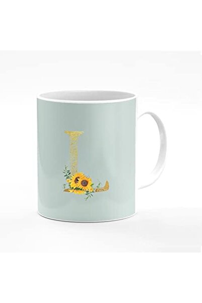 Stylizedd كوب قهوة سيراميكي بتصميم ماندالا مخصص - حرف L