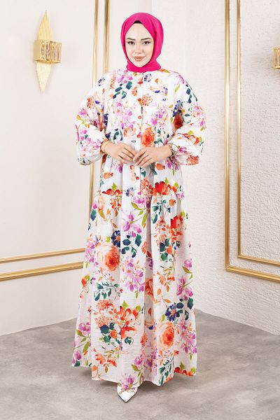 Tesettür Dünyası Lamia Dress Tsd250211 Orange