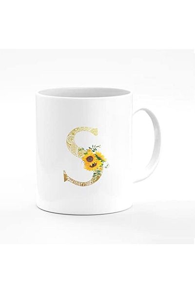 Stylizedd Designer Printed Coffee Mug 11oz Ceramic Personalised Gift Mugs Cup - Custom Monogram Init