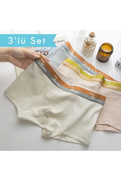 Beauty Collection 3-Piece Men's Boxer Glad and Comfortable Anti-Sweat Breathable Glad Underbros Boxer