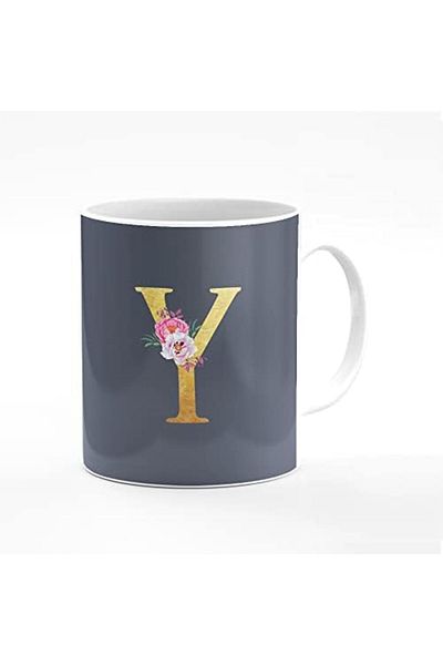 Stylizedd Designer Printed Coffee Mug 11oz Ceramic Personalised Gift Mugs Cup - Custom Monogram Init