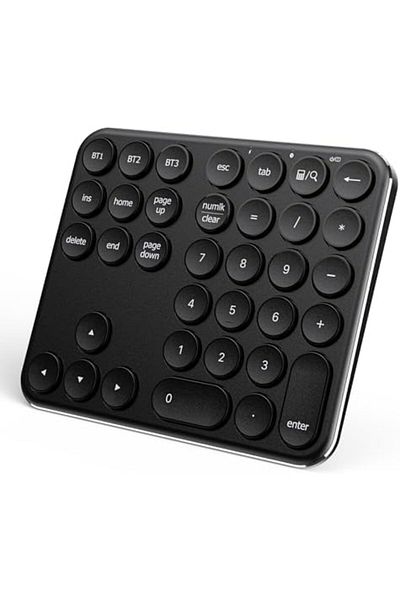 iClever KP11 Bluetooth Number Pad - Portable Wireless 35-Key Aluminum Keypad, Rechargeable & Multi-D