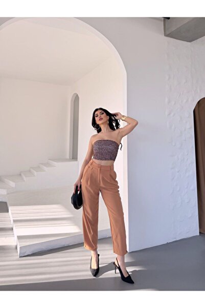 nutika بنطلون حريم من قماش سكوبا مزين بأزرار