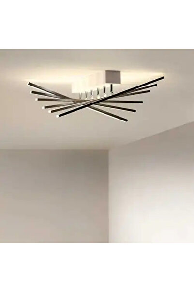 LED CONCEPT Lustra LED cu 3 tipuri de lumina si telecomanda, neagra, asimetri...