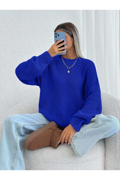 Dier Moda Kadın Selanik Örgü Over size Triko Kazak