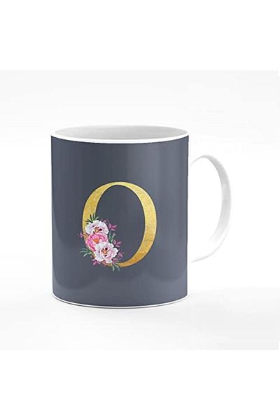 Stylizedd Designer Printed Coffee Mug 11oz Ceramic Personalised Gift Mugs Cup - Custom Monogram Init