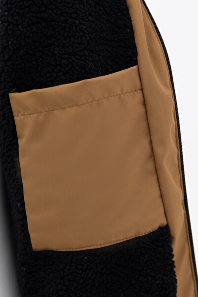 Royalside Мъжко зимно палто с качулка, водоустойчиво и ветроустойчиво от кожа, кафяво и ветроустойчиво