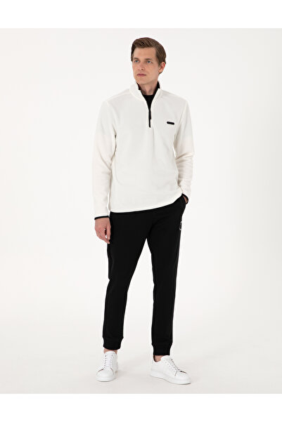 Pierre Cardin Beyaz Regular Fit Yarım Fermuarlı Polar Sweatshirt 50314056-VR013