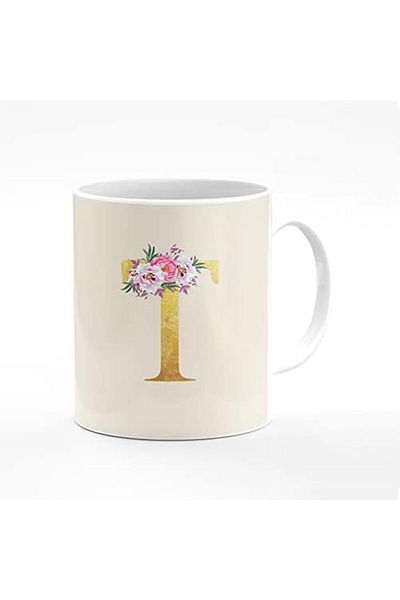 Stylizedd Designer Printed Coffee Mug 11oz Ceramic Personalised Gift Mugs Cup -Custom Monogram Initi