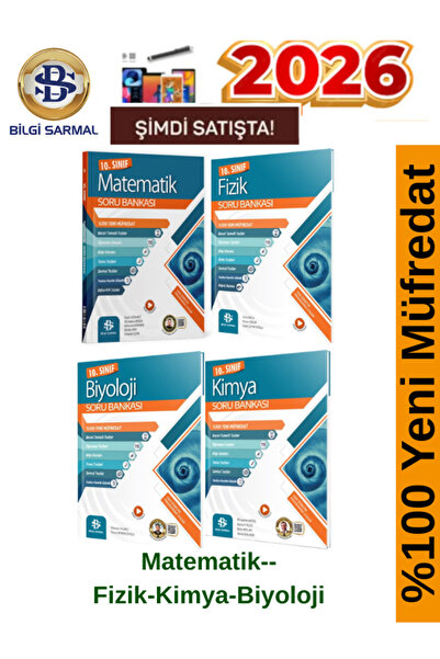 Karma Kitaplar Bilgi Sarmal 10.Sınıf Matematik-Fizik-Kimya-Biyoloji 4 Kitap %...