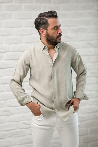 alenmeza Regular Fit Collar Buttoned Summer Modal Fabric Men's Shirt