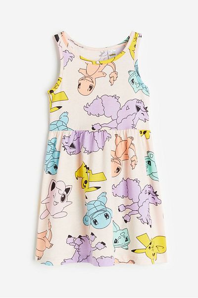 ZRA Vanilla Avenue Light Pink Pokemon Character Girl's Casual Dress 2-4 Years