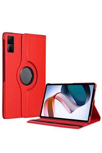 CepteToptan Myt09 Xiaomi Redmi Pad Se 4g Case 360 Tablet Leather Case - Red
