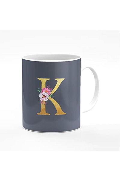 Stylizedd Designer Printed Coffee Mug 11oz Ceramic Personalised Gift Mugs Cup -Custom Monogram Initi