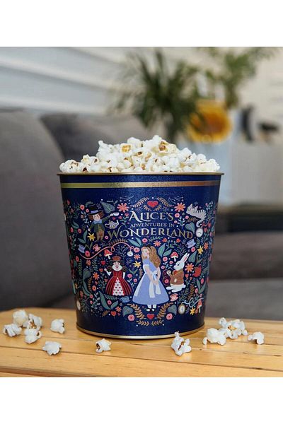 FARALYAHOME Tales Alices Patterned Popcorn Bucket, 17.5 X 17 Cm, 2.6 Lt