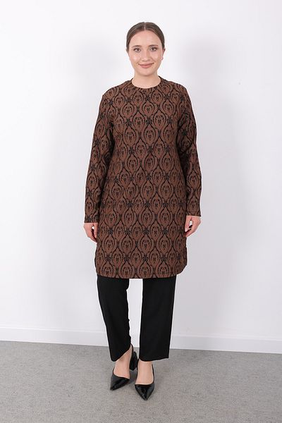 Linvey Comfortable Fit Casual Patterned Karin Wrap Tunic
