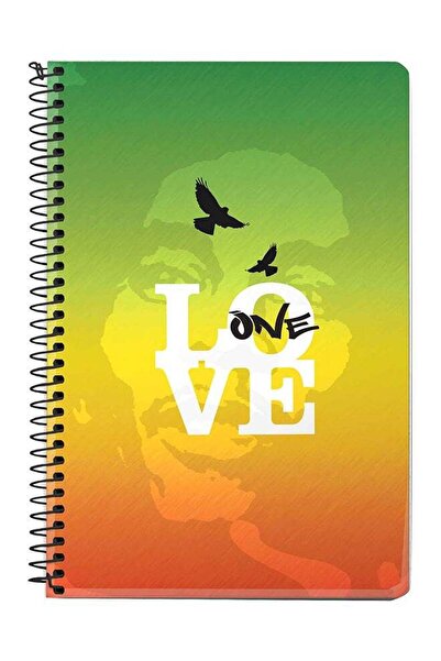 Stylizedd دفتر ملاحظات حلزوني One Love A5 متعدد الألوان