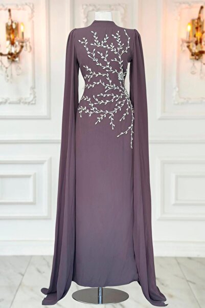 Amine Hüma Alya Tesettür Abiye Vizon