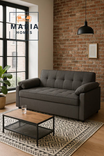 MARIA HOMES سرير أريكة قابل للتحويل باللون الرمادي الداكن - سرير قابل للسحب م...