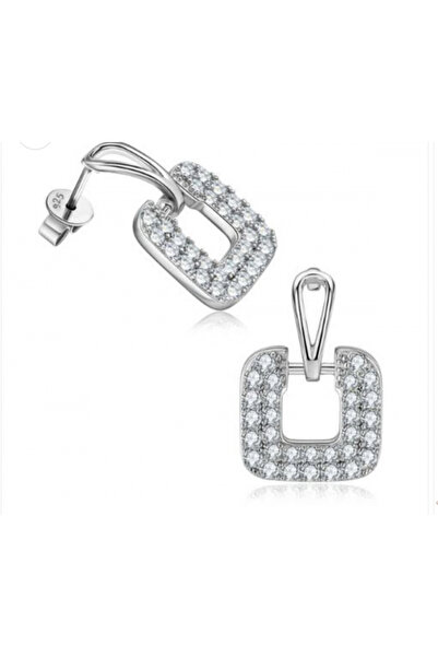 Moissanite Cercei cu farmece pătrate celeste