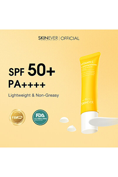SKINEVER Vitamin C Brightening Sunscreen SPF50 – Glow-Boosting UV Protection for Radiant Skin