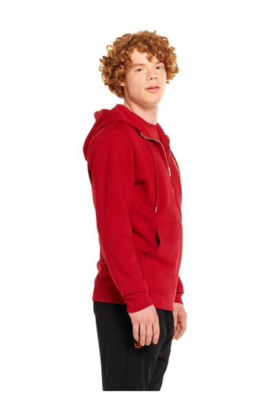 Galatasaray Γνήσιο μακρυμάνικο κόκκινο φούτερ με φερμουάρ, με άδεια χρήσης