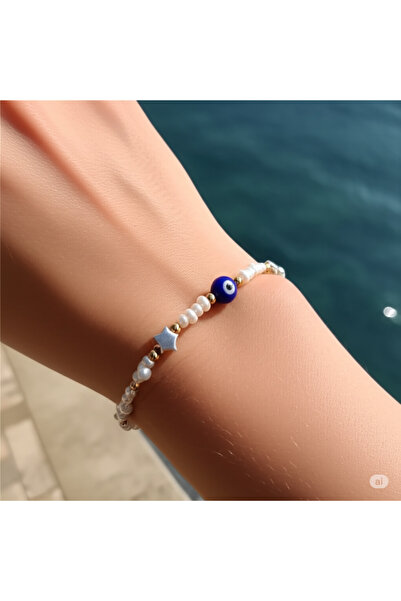 LOVELOTUS سوار نسائي بتصميم أنيق مع تفاصيل خرزة شريرة ونجمة