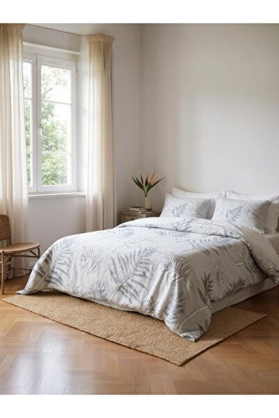 Özdilek Ranforce Frunze Single Duvet Cover Set – 100% Cotton, Leaf Pattern