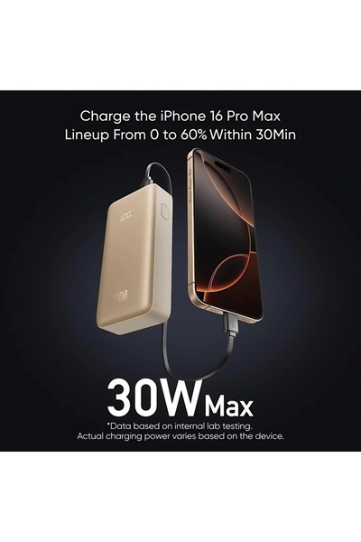 Joda TURBO 10 10000mAh 30W PD Power Bank with Blue LED Display, 1 USB-C & 1 USB-A