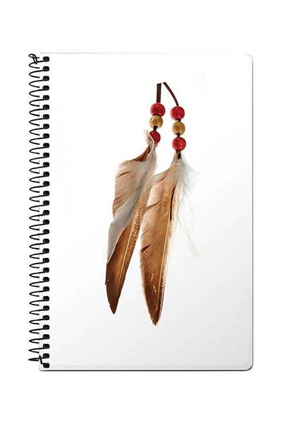Stylizedd Chief Longfeathers A5 Spiral Notebook White