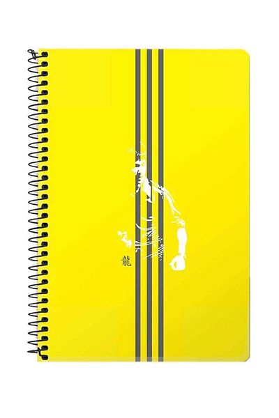 Stylizedd Fighter - Bruce Lee A5 Spiral Notebook Yellow
