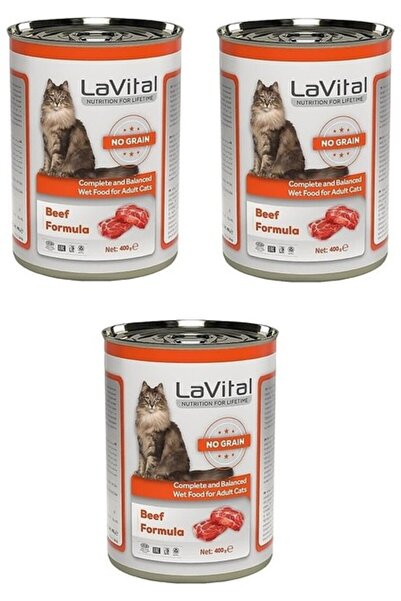 LaVital La Vital Tahılsız Biftekli Kedi Konservesi 400 Gr. x 3 Adet