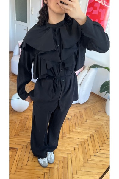 Moda İkra Modal Double Suit with Ruffle Kuaşklı