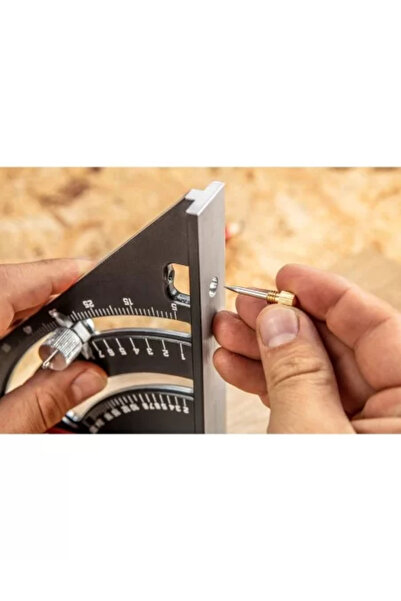 NEO Carpenter/Square Ruler, Folding, Aluminum, Triangular, 185 x 317 mm,